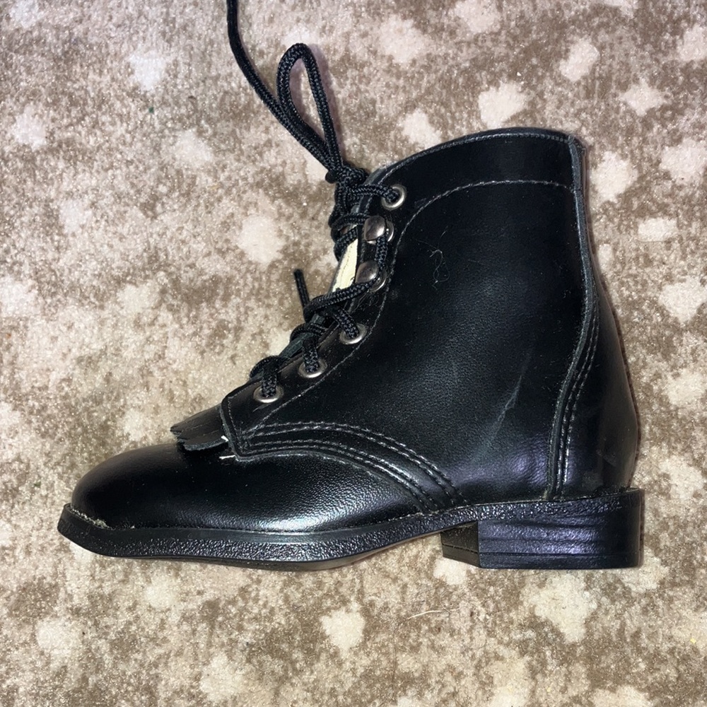 New Size 5 1/2 Baby Boots Black Cowboy Western Laredo - Picture 2 of 4